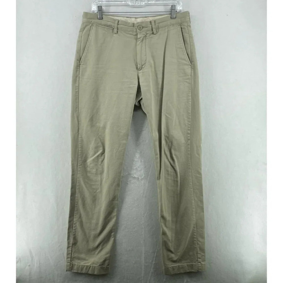 Unbranded Other - Men's Chino Pants Size 32x34 Beige Tan Khaki Straight Leg Mid-Rise Pockets